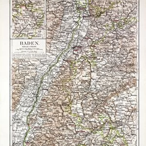 Map of Baden, Germany, 1899