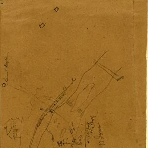 Map of battlefield, 1865 March 11, drawing, 1862-1865, by Alfred R Waud, 1828-1891