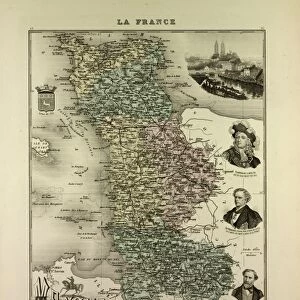 Map of Manche, 1896, France