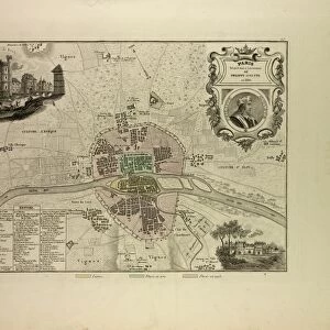 Map of Paris in 1180, France