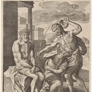 Mocking of Christ, Hieronymus Wierix, Hans van Luyck, 1563 - before 1586