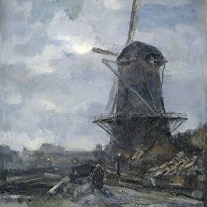 Mill at moonlight, Jacob Maris, c. 1899