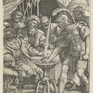 Mucius Scaevola puts right hand into the fire, Georg Pencz, 1535
