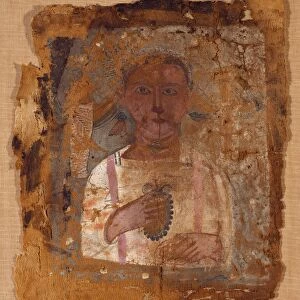 Mummy Shroud with Painted Portrait of a Youth