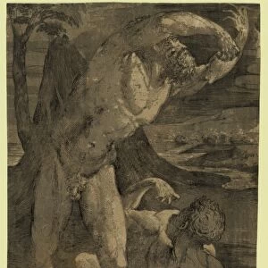 Two nude men: one standing, one reclining, between 1500 and 1551, Beccafumi, Domenico