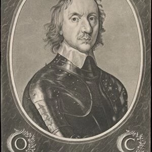 Oliver Cromwell 1653 Engraving aquatint roulette