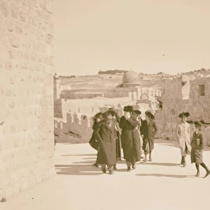 Orthodox Jews usual Sabbath walk Wailing Wall