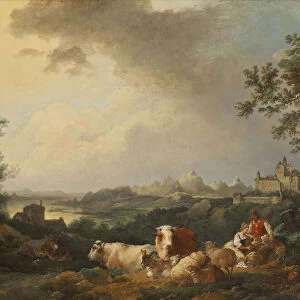 Philip James de Loutherbourg Landscape Resting Cattle