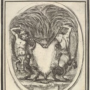 Plate 4 cartouche formed tiger skin flanked two centaurs