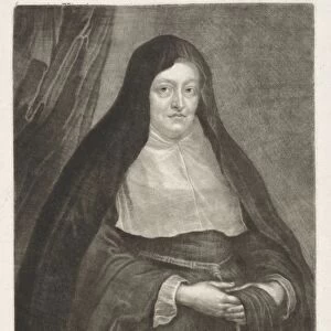 Portrait of Isabella Clara Eugenia, Infanta of Spain, print maker: Wallerant Vaillant
