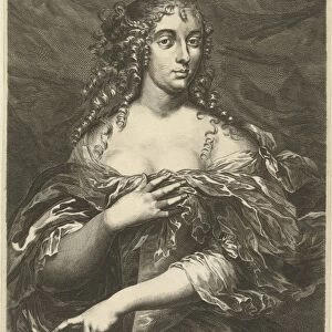 Portrait of Louise Francoise de La Baume Le Blanc de la Valliere, print maker: Hendrik