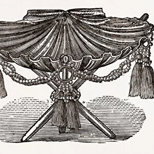 Ring-Tray, Needlework, 19th Century