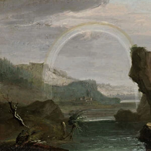 River Landscape Rainbow Two Cavaliers c. 1760 / 68