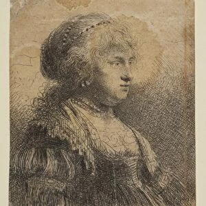 Saskia Pearls Hair 1634 Etching Prints Rembrandt