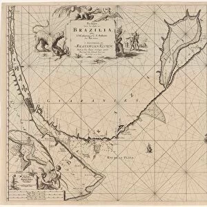 Sea chart of part of the coast of Brazil, Uruguay and Argentina, Jan Luyken, Claes