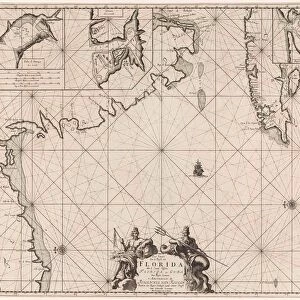 Sea chart of part of the Gulf of Mexico, with the coast of Florida, Jan Luyken, Claes