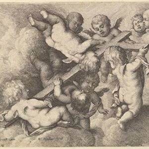Seven putti carrying cross 1646 Etching first state