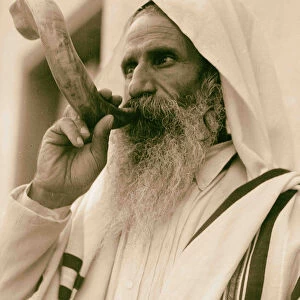 Shofar Sabbath horn Yemenite Jew 1934