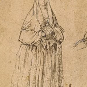 Standing Woman Holding a Muff, Turned Slightly to the Right (rec