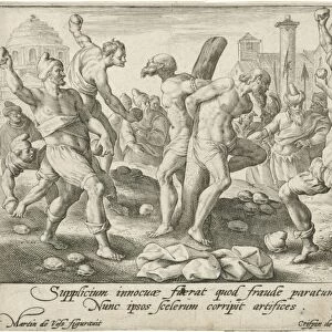 Stoning of the Elders, Crispijn van de Passe (I), 1574 - 1637