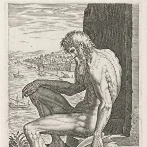 Tagus River God, Philips Galle, 1586