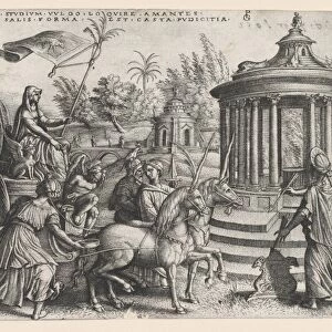 Triumph Chastity Love Triumphs Petrarch Engraving