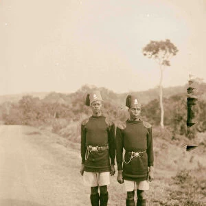 Uganda Kampala Two soldiers Jinja Road 1936