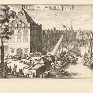 View of the Waag in Haarlem, Romeyn de Hooghe, 1688-1689, The Netherlands