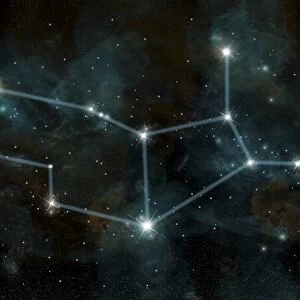 An artists depiction of the constellation Virgo the Virgin