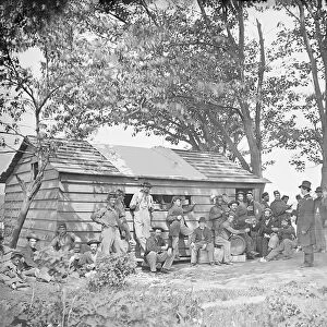 Camp scene at a Sutlers store during American Civil War