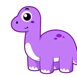 Cute illustration of a Brontosaurus dinosaur