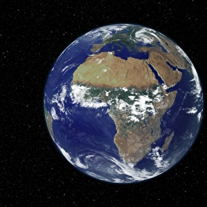 Full Earth Showing Africa and Europe during the day