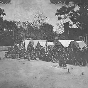 Infantry company group photo during the American Civil War