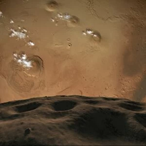 Phobos orbits so close to Mars that the planet would fill the little moons sky