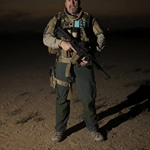 Portrait of a U. S. Contractor on a police mission in Afghanistan