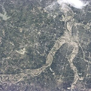 Satellite view of Kansas City, Missouri