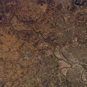 Satellite view of Kansas City, Missouri