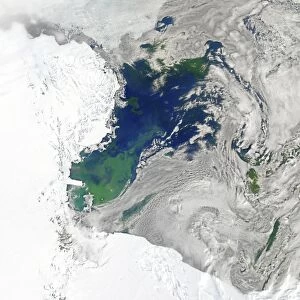 Satellite view of the Ross Sea, Antarctica