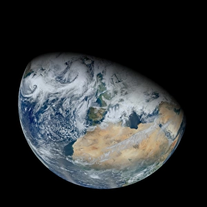 Synthesized view of Earth showing North Africa and southwestern Europe