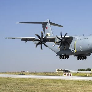 A Turkish Air Force A400M landing during Exercise Anatolian Eagle