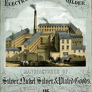 Advertisement for John Harrison, Eletro Plater and Gilder and manufacturer of Silver Nickel and Plated Goods, Norfolk Works, 16 Scotland Street