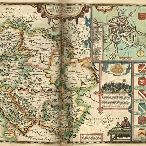 John Speeds map of Herefordshire, 1611