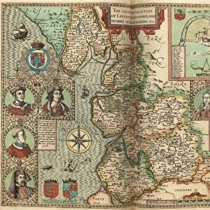 John Speeds map of Lancashire, 1611