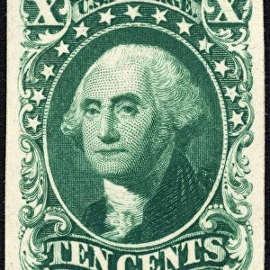 10c Washington trial color card proof, 1881. Creator: American Bank Note Company