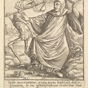 Abbot, from the Dance of Death, 1651. Creator: Wenceslaus Hollar