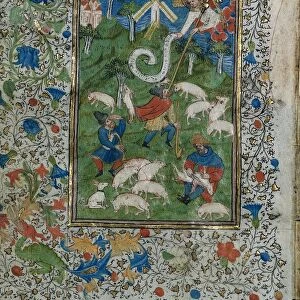 Annunciation to the Shepherds: Leaf from a Book of Hours (1 of 6 Excised Leaves), c