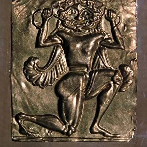 Archaic Greek gold plaque of a running gorgon, 7th century BC