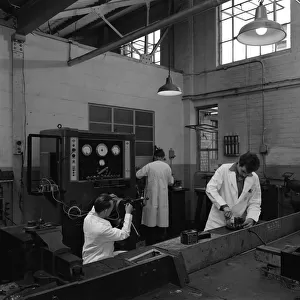 Auto electricians at work at Globe & Simpson, Nottingham, Nottinghamshire, 1961