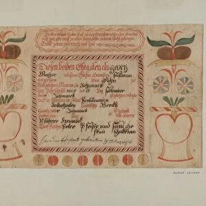 Birth Certificate (taufschein), c. 1940. Creator: Albert J. Levone