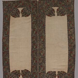 Front and Back of a Bolster Case, 1700s. Creator: Unknown